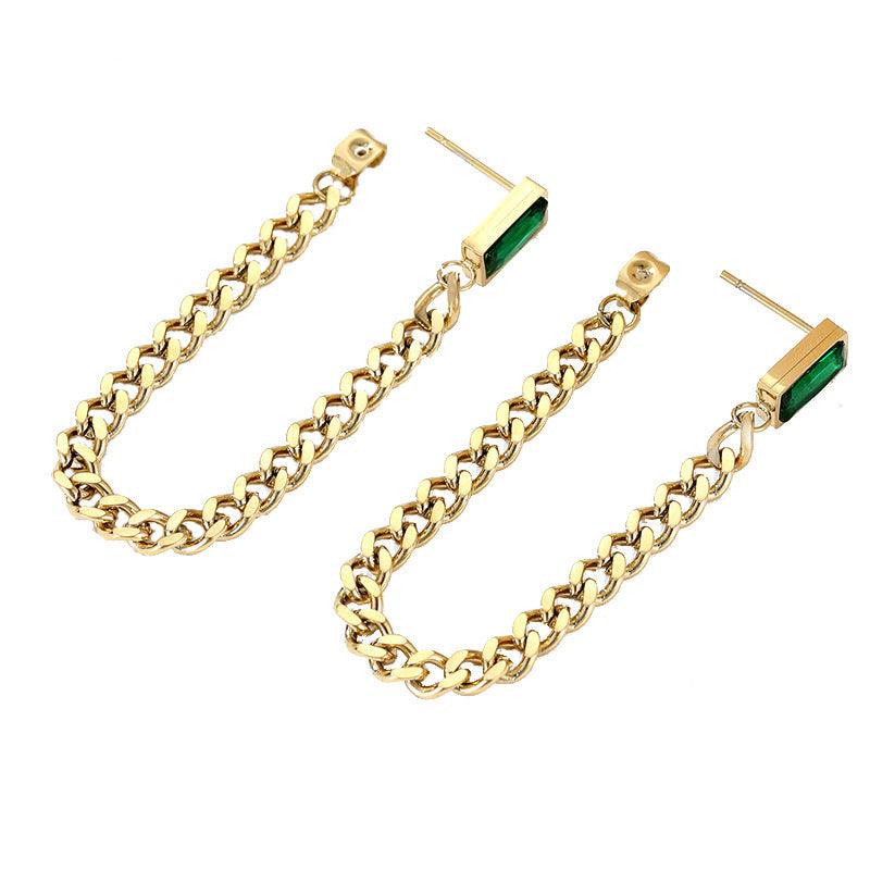 FRENCH RIVIERA|Lilith Earrings -vihreät kirurginteräskorvakorut