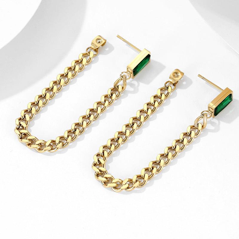 FRENCH RIVIERA|Lilith Earrings -vihreät kirurginteräskorvakorut