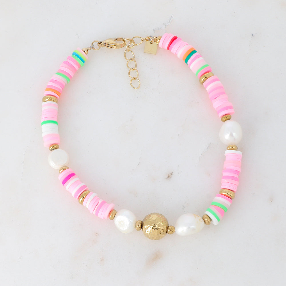 BOHM PARIS|Anklet Evana -multicoloured anklet with freshwater pearls