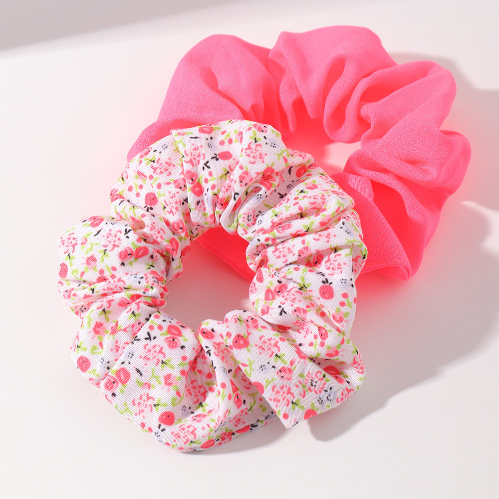 Scrunchie|SUGAR SUGAR, Summer days -pink hair donut double pack