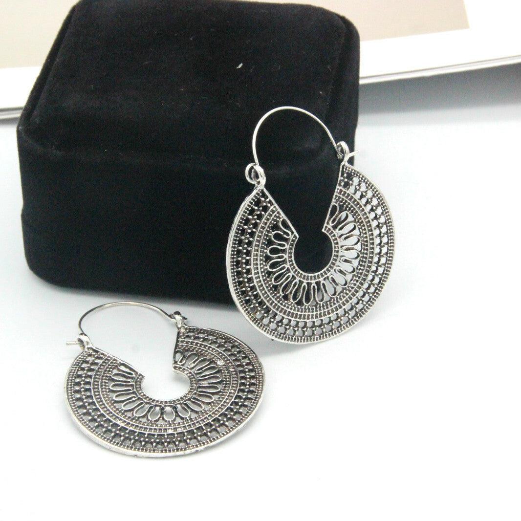 FRENCH RIVIERA|Kaia - bohemian hanger earrings (antique silver)