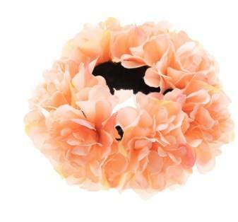 SUGAR SUGAR, Hawaii Scrunchie  -persikanvärinen kukkahiusdonitsi