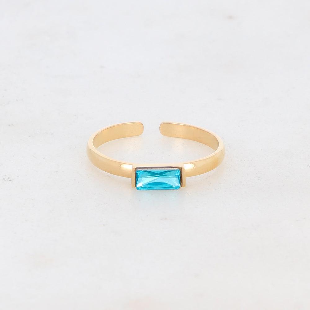 BOHM PARIS|Bague Macy -kirurginterässormus turkoosilla kivellä