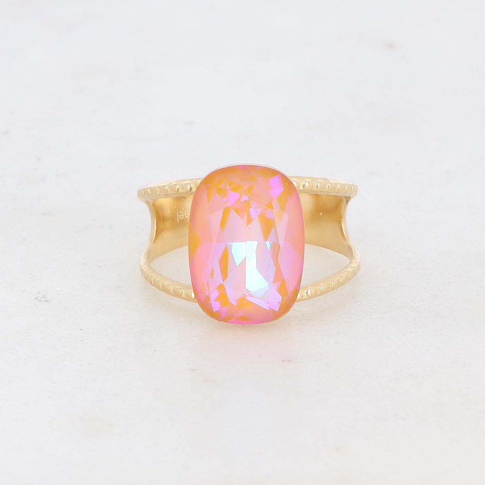 BOHM PARIS|Bague Rosie -opaalinhohtoinen kristallisormus (persikka)