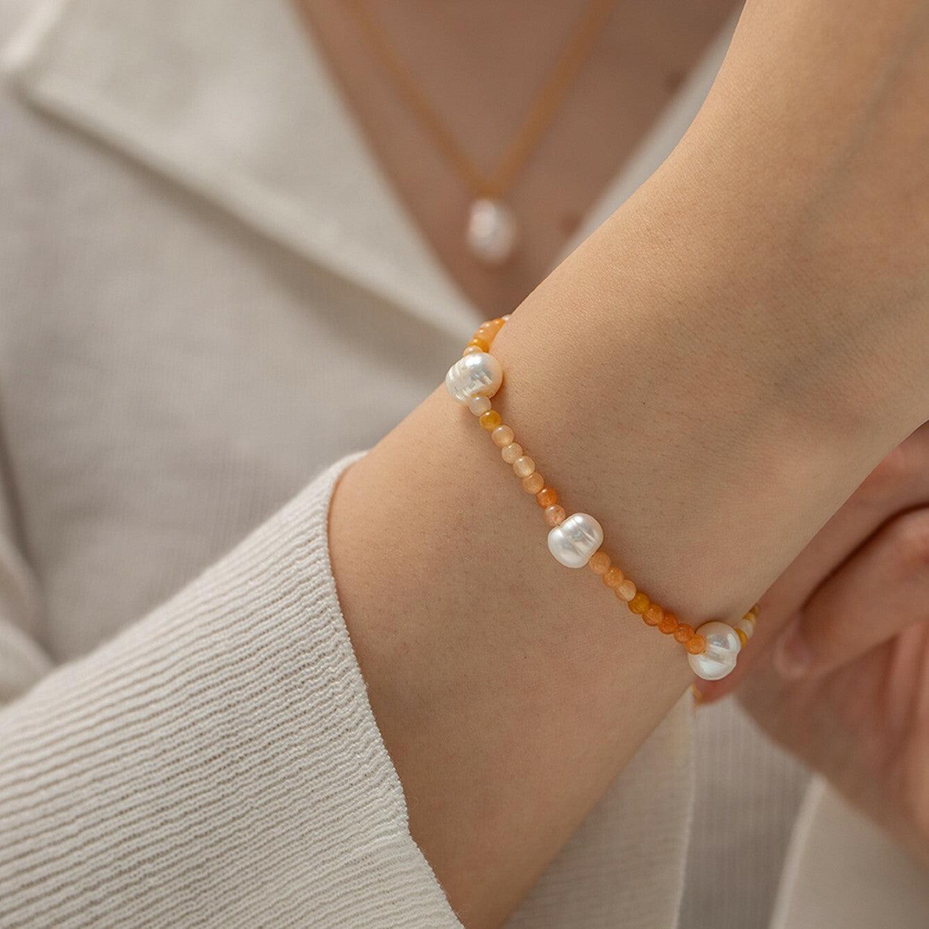 FRENCH RIVIERA|Rory Bracelet -luonnonkivirannekoru kirurginterästä