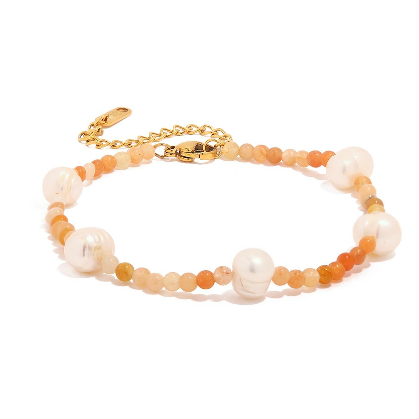FRENCH RIVIERA|Rory Bracelet -luonnonkivirannekoru kirurginterästä