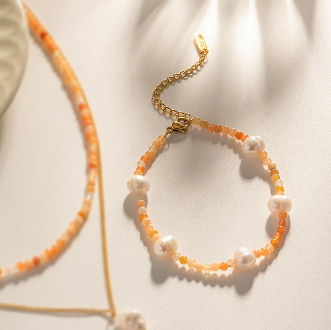 FRENCH RIVIERA|Rory Bracelet -luonnonkivirannekoru kirurginterästä