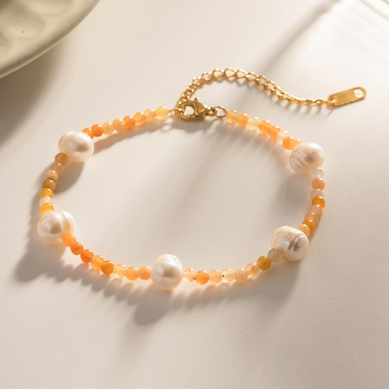 FRENCH RIVIERA|Rory Bracelet -luonnonkivirannekoru kirurginterästä