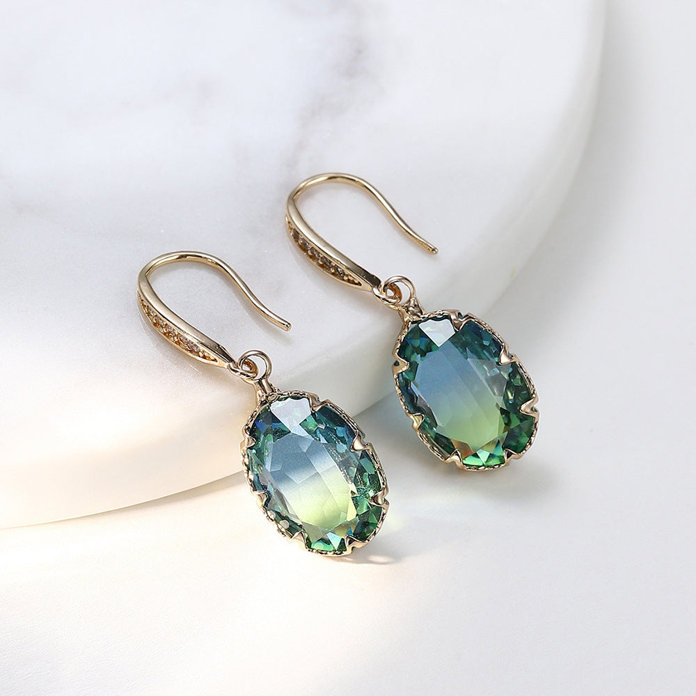 FRENCH RIVIERA|Minette Earrings -sinivihreät kimaltavat korvakorut
