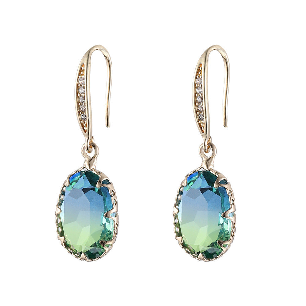 FRENCH RIVIERA|Minette Earrings -sinivihreät kimaltavat korvakorut