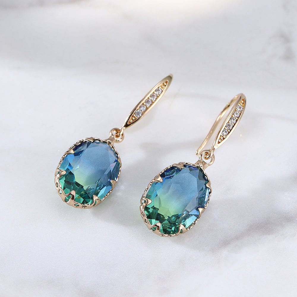 FRENCH RIVIERA|Minette Earrings -sinivihreät kimaltavat korvakorut