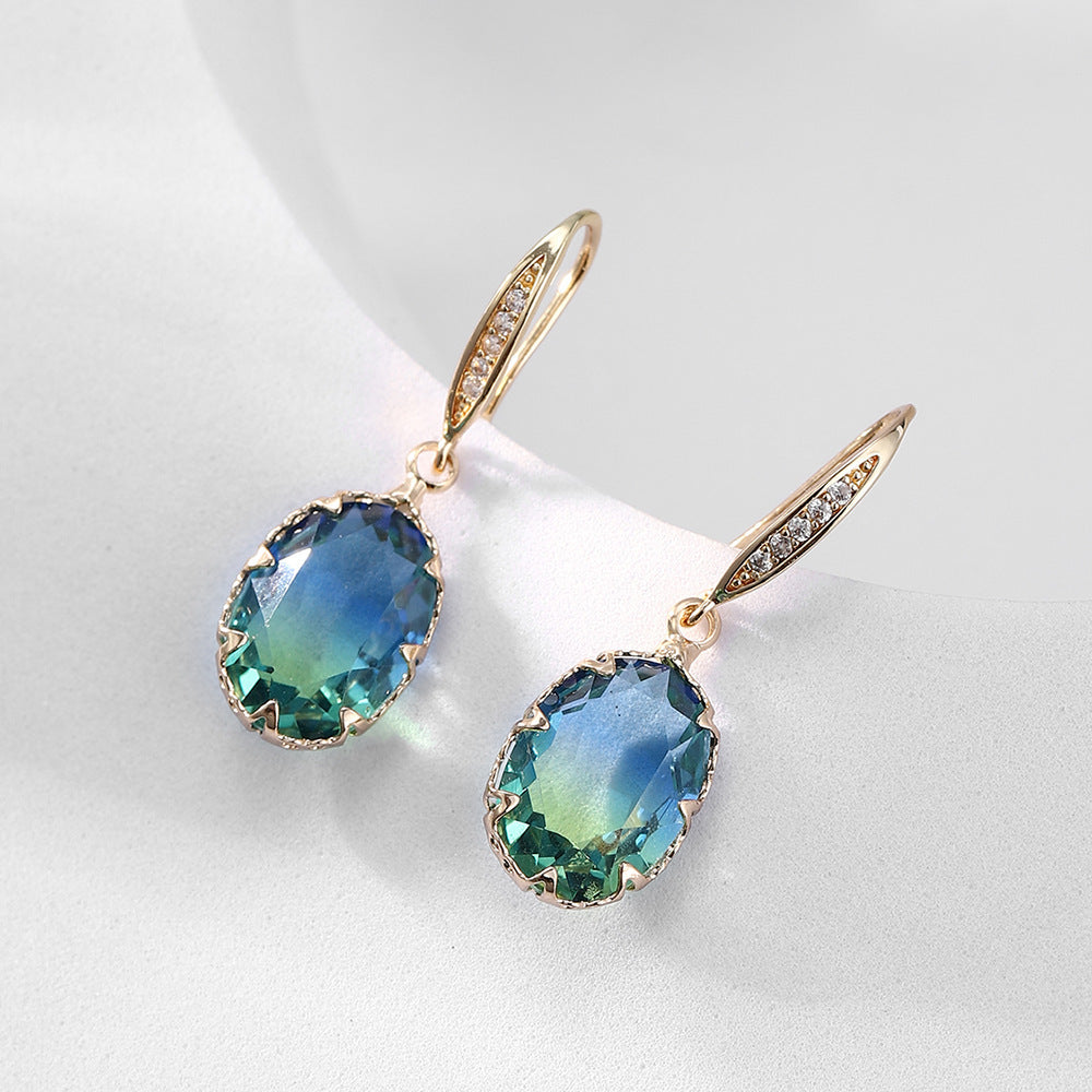 FRENCH RIVIERA|Minette Earrings -sinivihreät kimaltavat korvakorut