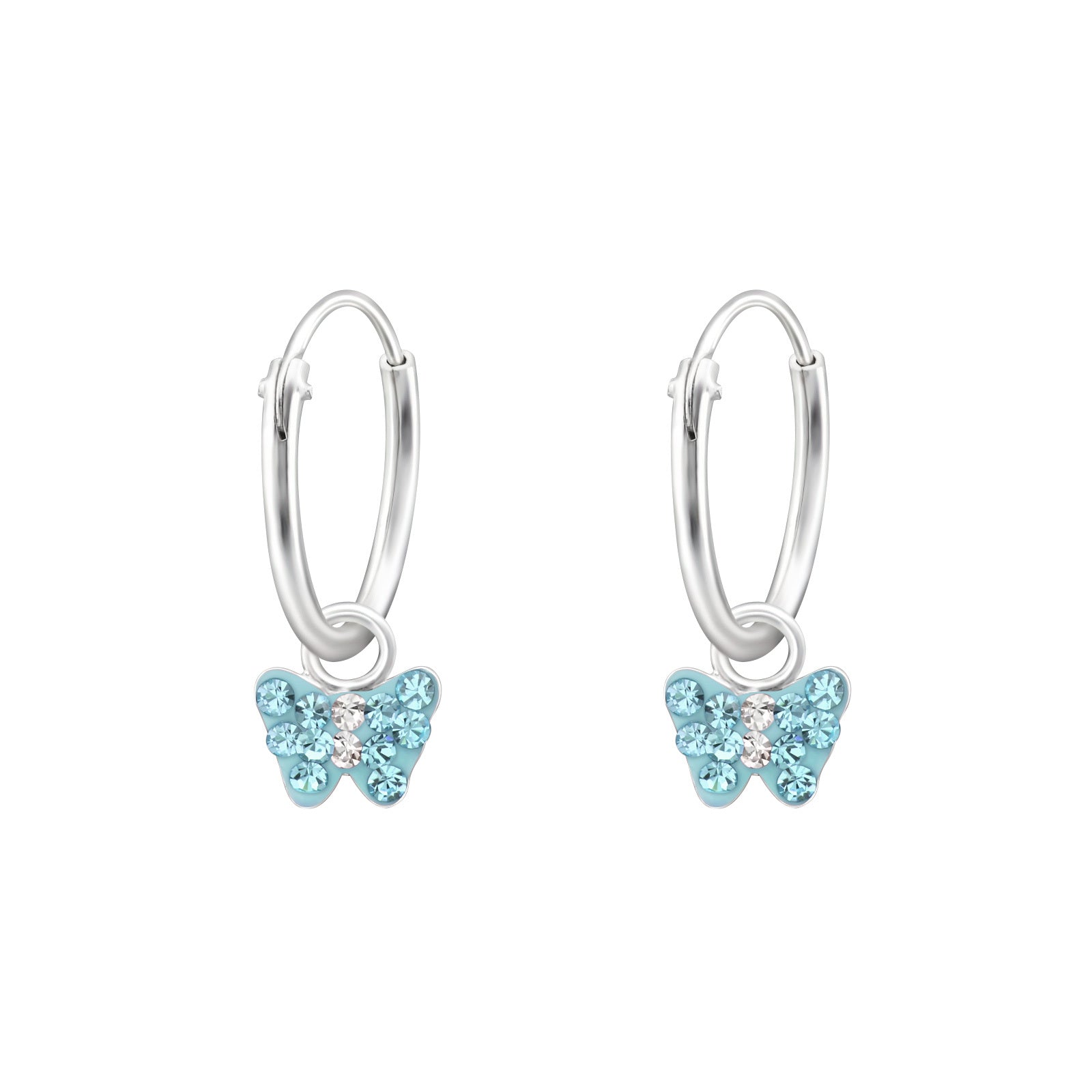 Children's silver rings, Happy Butterfly turquoise butterfly earrings