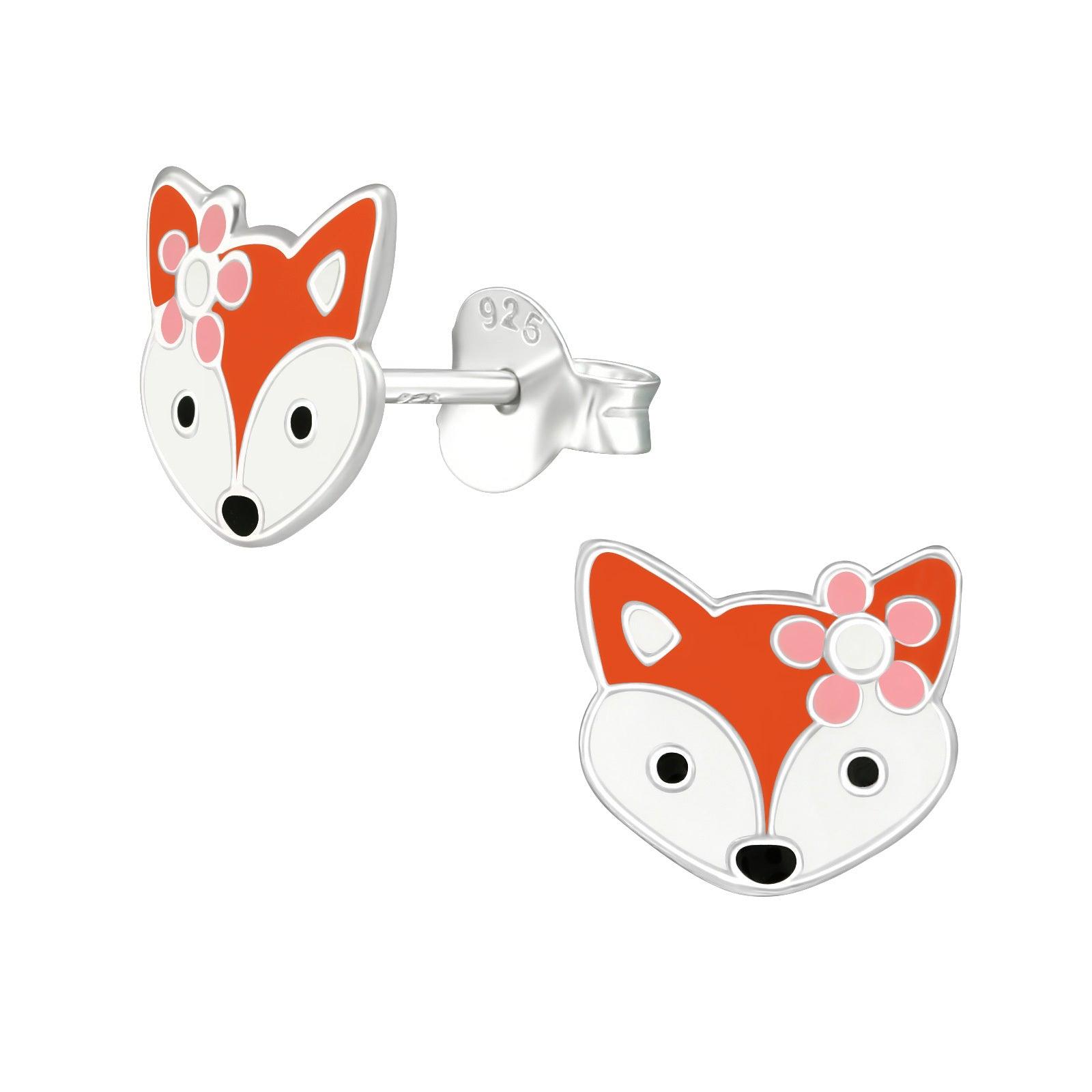 Lasten hopeanapit, Flower Fox -kettu korvakorut