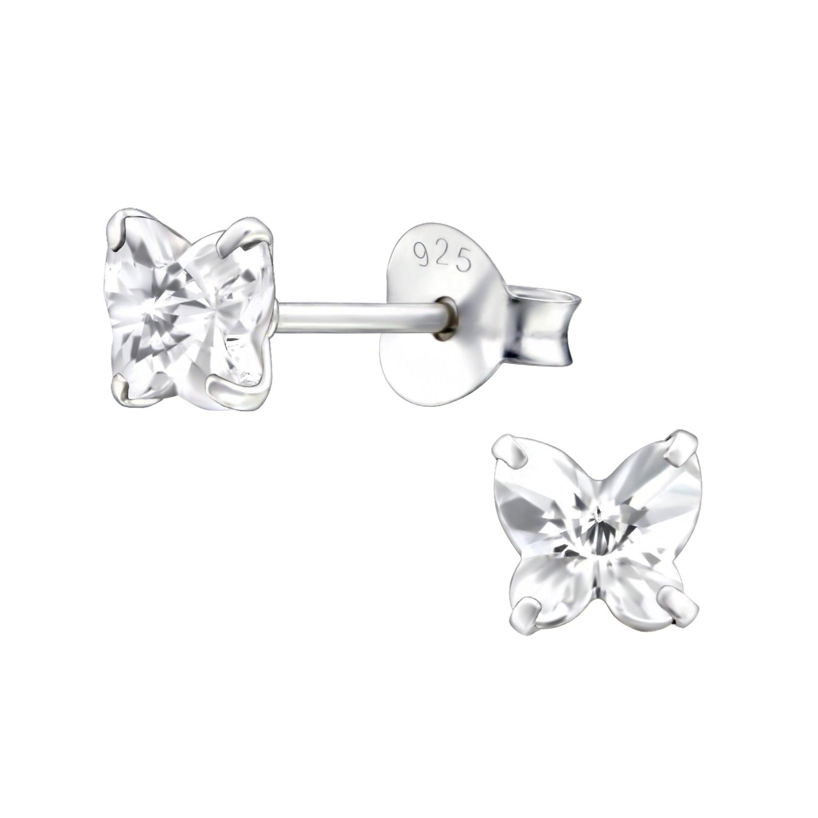 Hopeanapit, Tiny Crystal Butterfly -pienet perhoskorvakorut