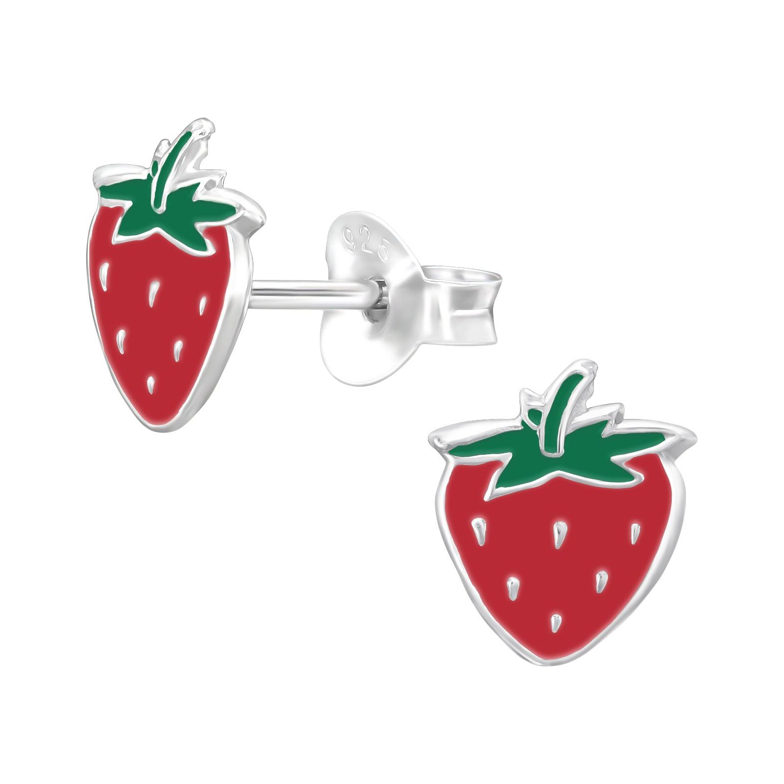 Lasten hopeanapit, Light Strawberry -mansikkakorvakorut
