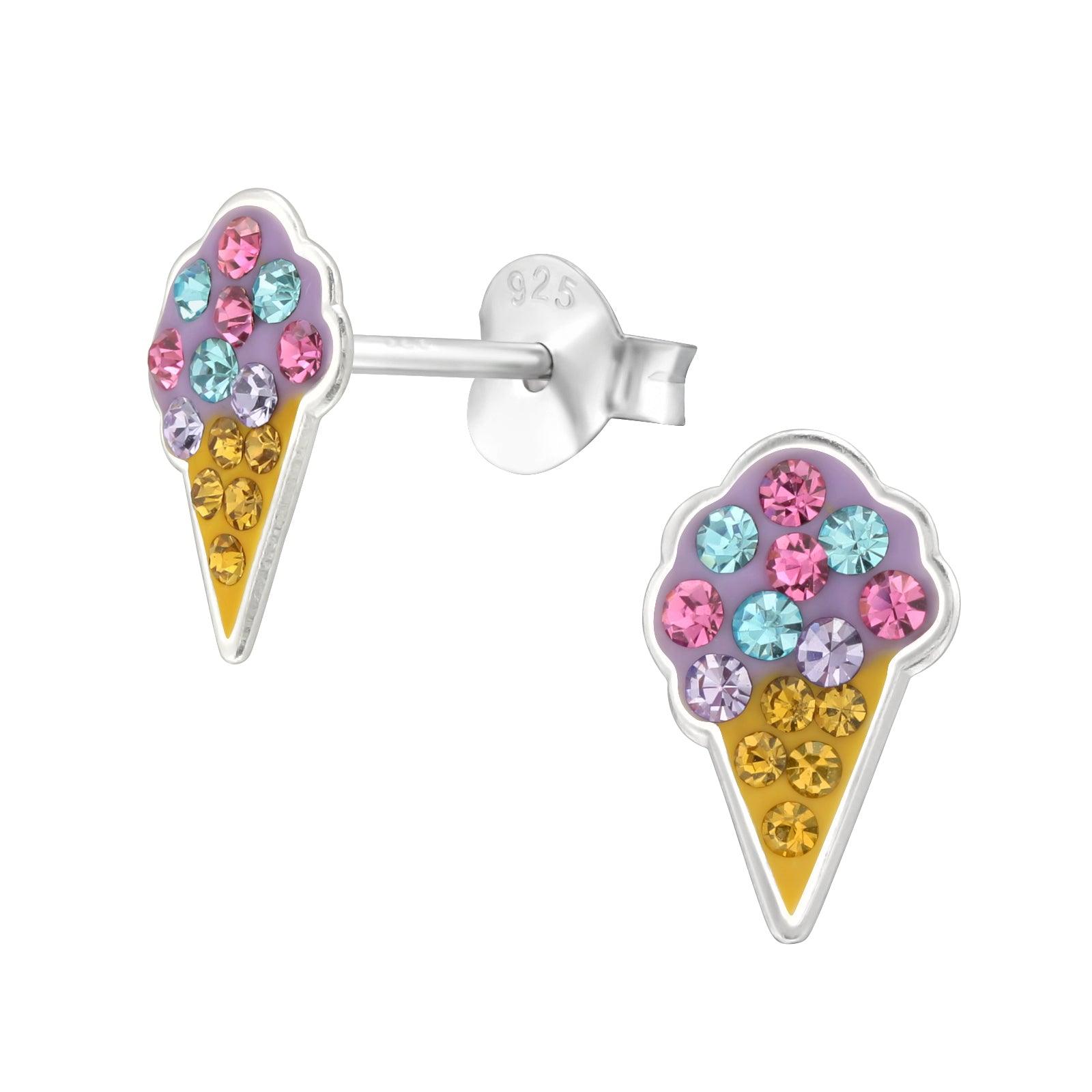 Lasten hopeanapit, Sparkly Ice Cream -kimaltavat jäätelökorvakorut