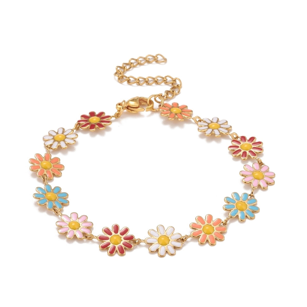 FRENCH RIVIERA|Poppy colorful flower bracelet made of surgical steel