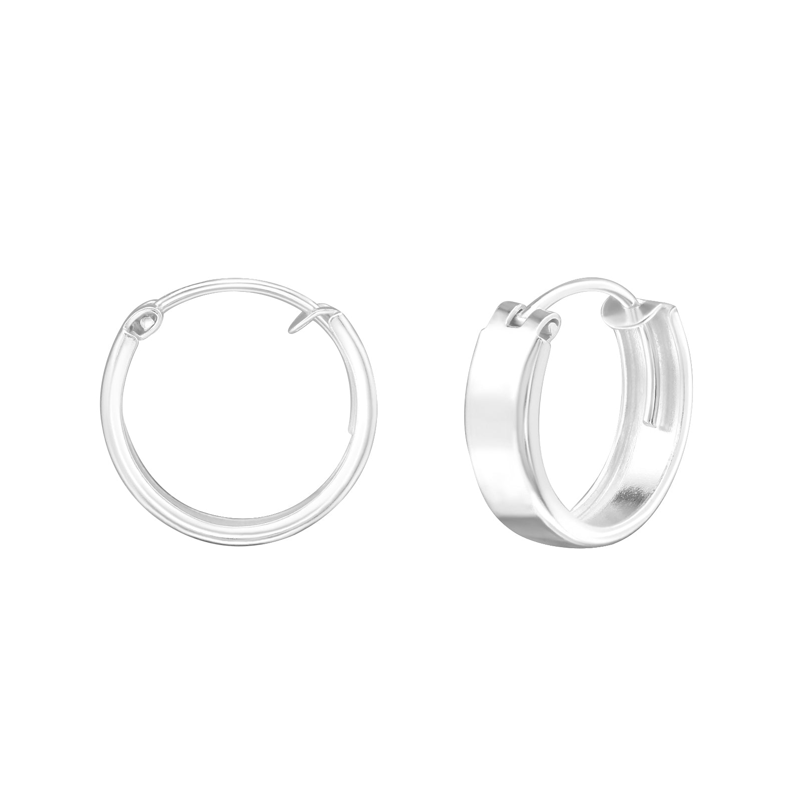 Hopearenkaat, Wide Flat Silver Hoops -sileät renkaat