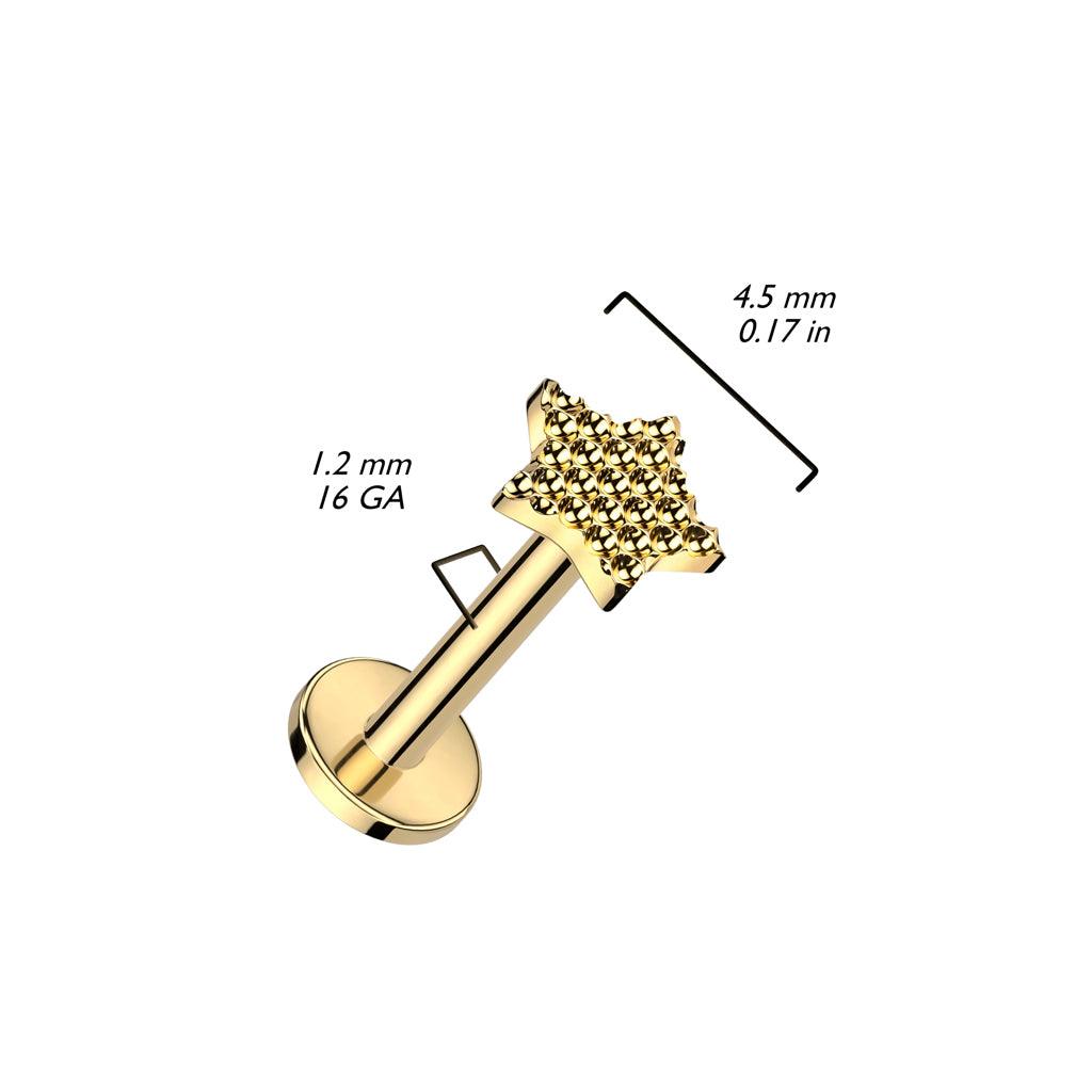 Rustokoru/traguskoru, Diamond Cut Star -titaaninen labret