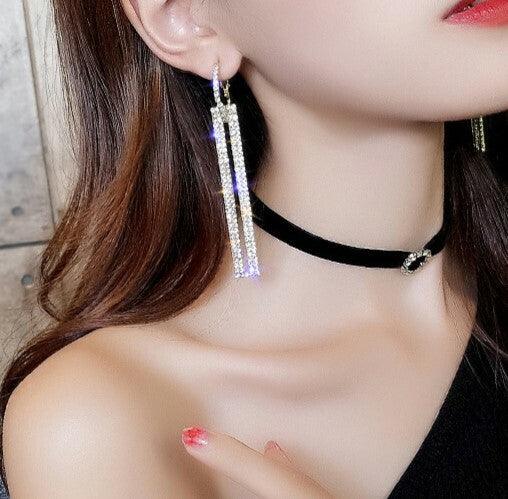 FRENCH RIVIERA|Paola Earrings -kirkaskiviset strassikorvakorut (hopea)