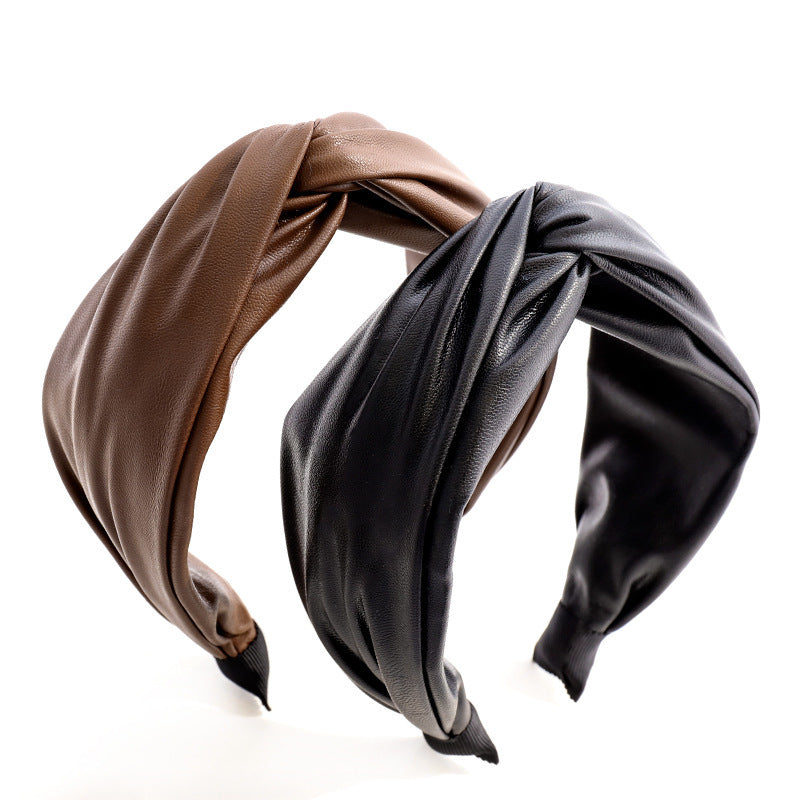 SUGAR SUGAR®, Teagan Hairband -ruskea keinonahka comfy-hiuspanta
