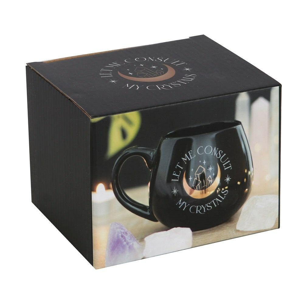 Muki, Let Me Consult My Crystals Mug -musta muki