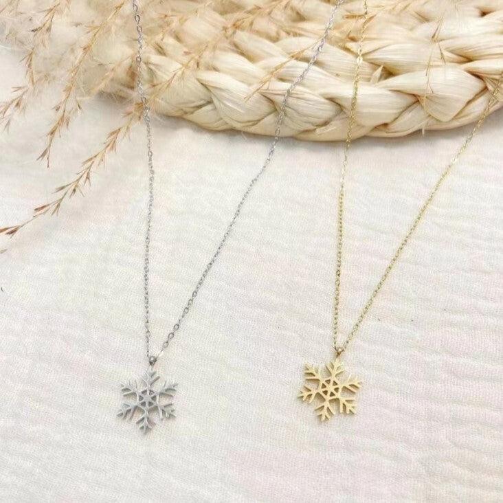 FRENCH RIVIERA|Noel snowflake surgical steel necklace (two colors)