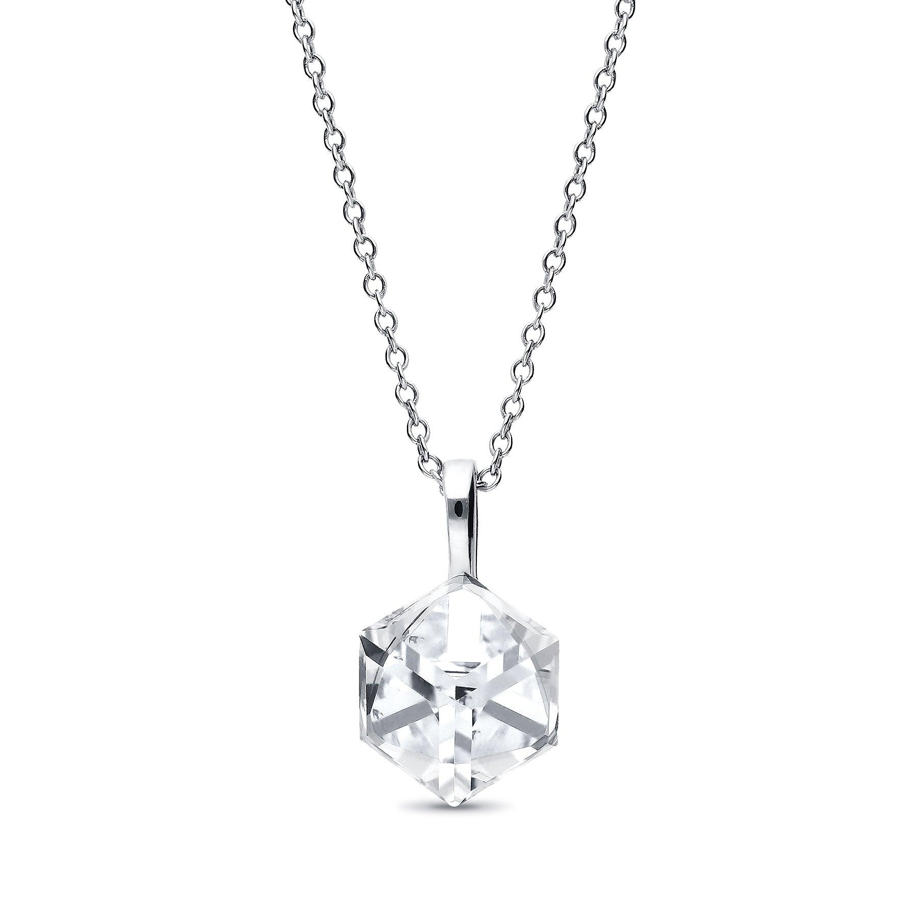 PREMIUM COLLECTION|Thea -modern silver pendant with crystal