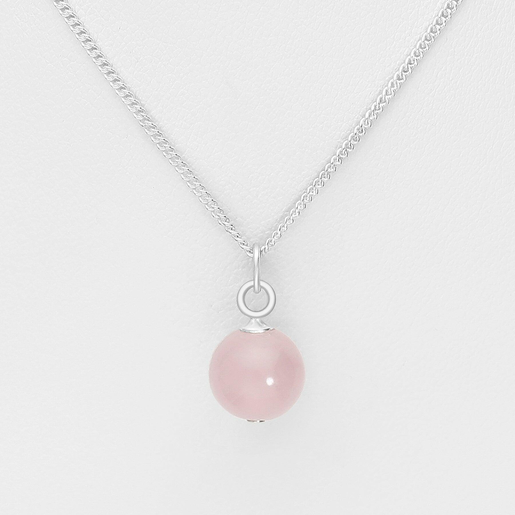 PREMIUM COLLECTION|Lina -hopeakaulakoru ruusukivi luonnonkivellä