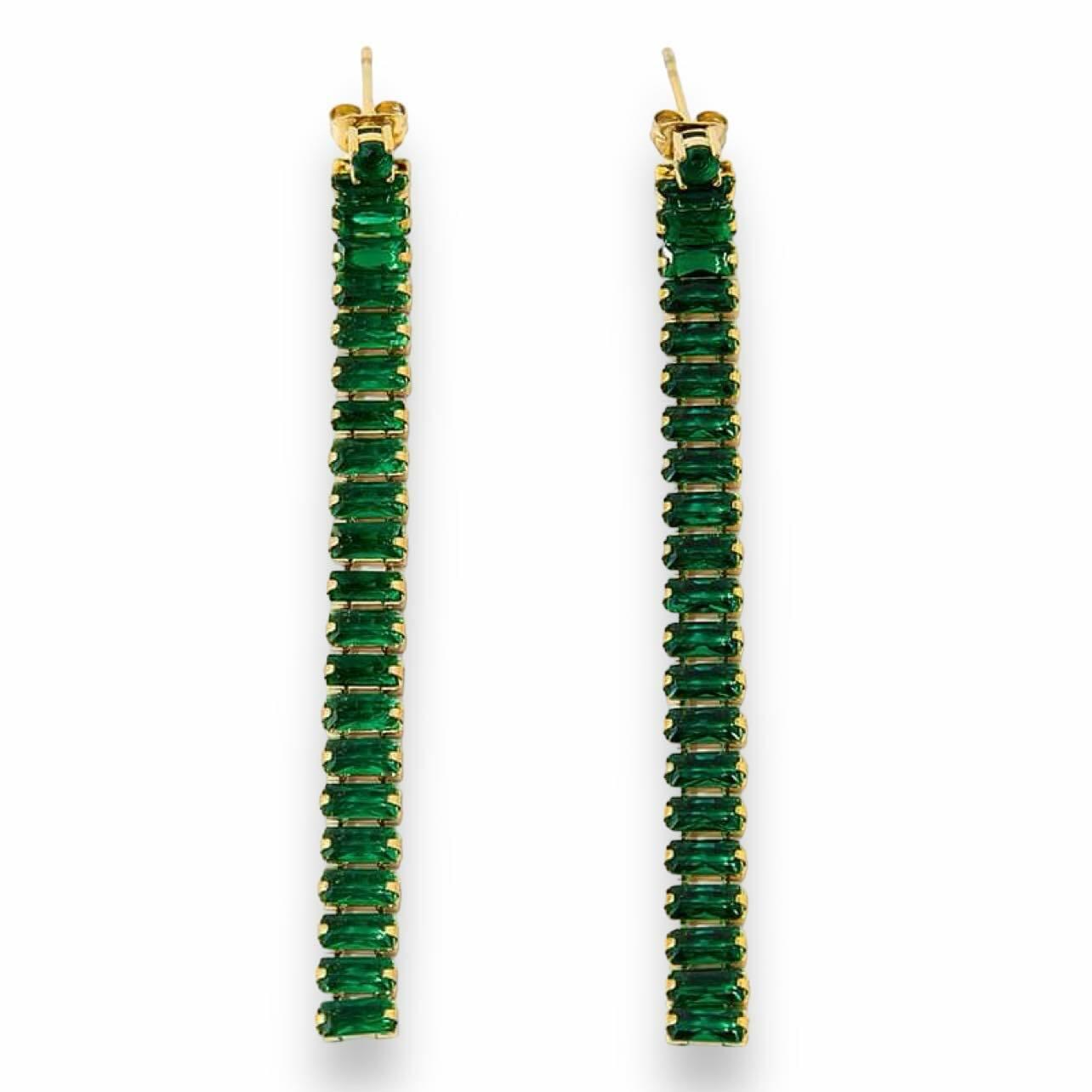 FRENCH RIVIERA|Carly Earrings -vihreät kirurginteräskorvakorut
