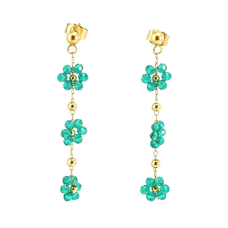 FRENCH RIVIERA|Nea Earrings -vihreät kirurginteräksiset korvakorut