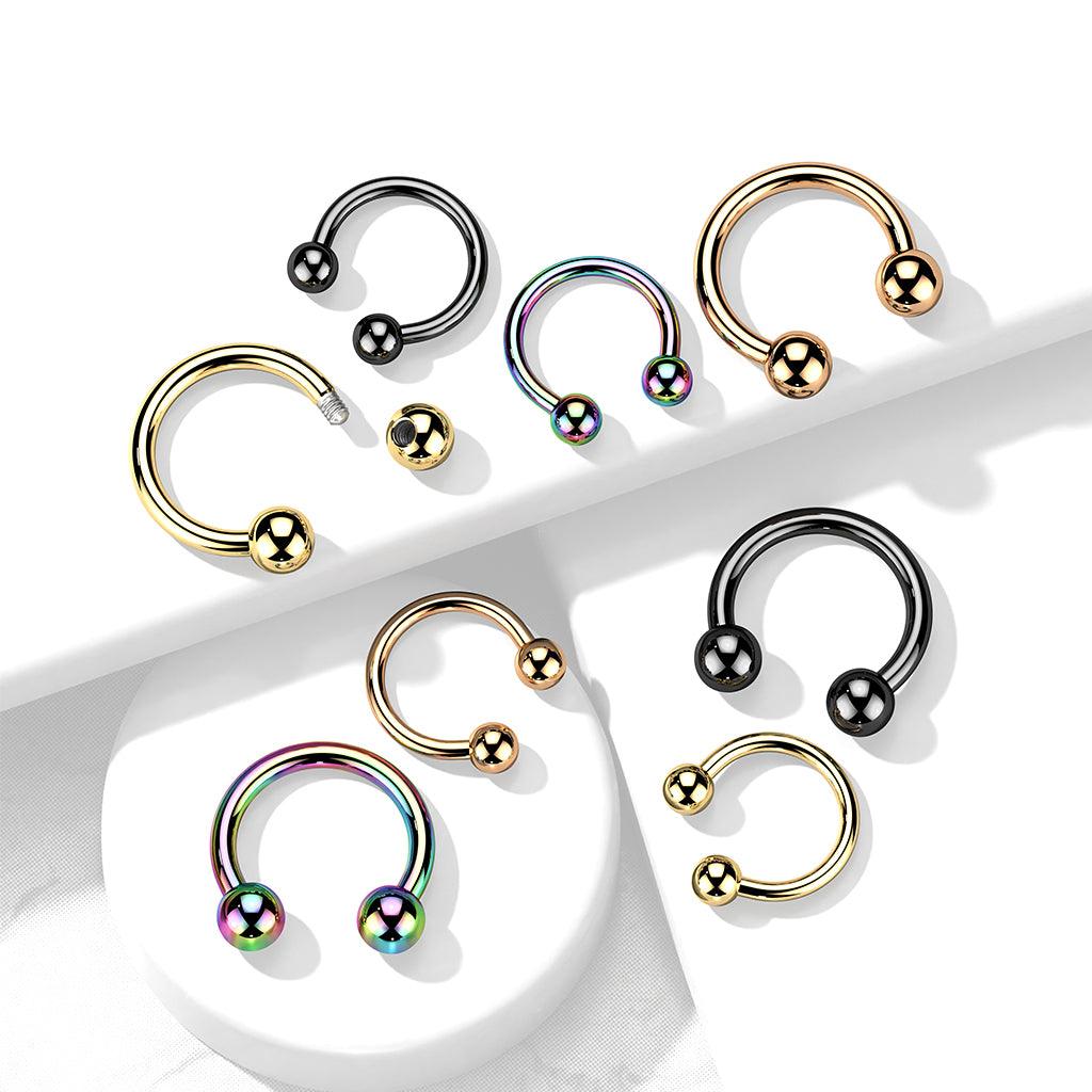 Hevosenkenkä 1,2mm, Titanium Rosegold Horseshoe