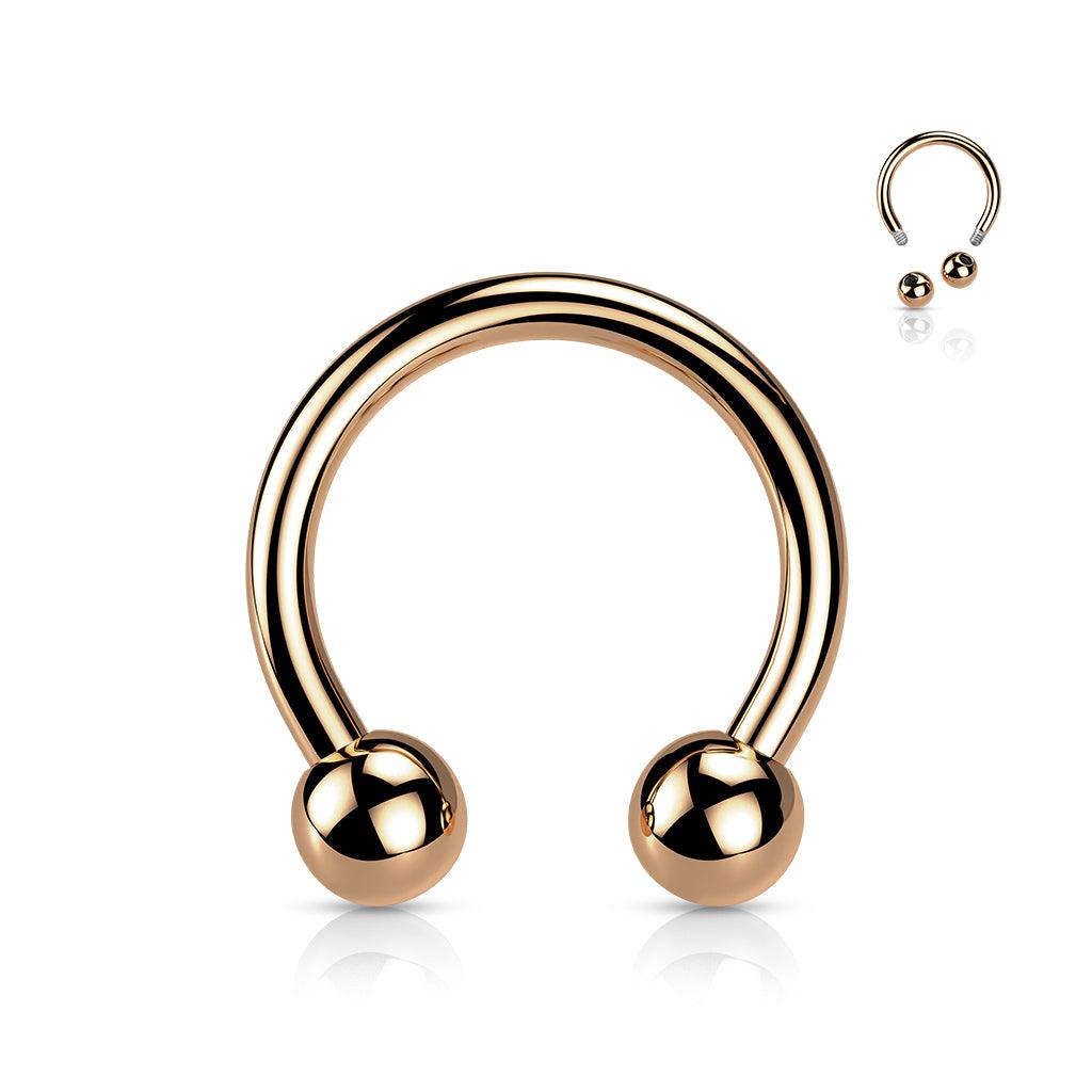 Hevosenkenkä 1,2mm, Titanium Rosegold Horseshoe