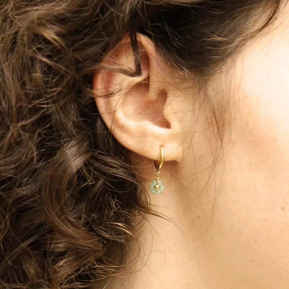 FRENCH RIVIERA|Mini Maya Earrings -fuksianpunaiset kukkarenkaat