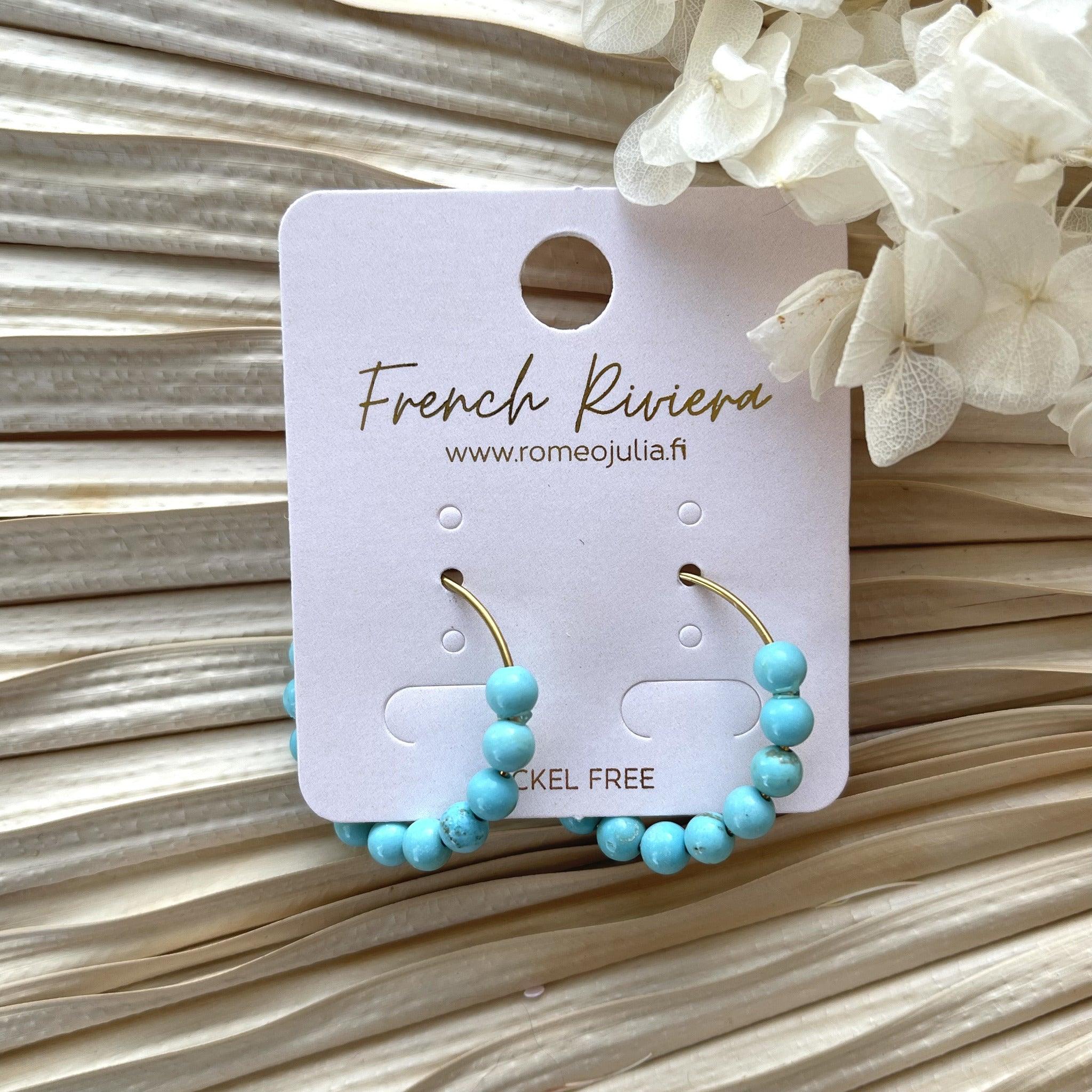 Earrings, FRENCH RIVIERA | Jolie natural stone earrings (turquoise)