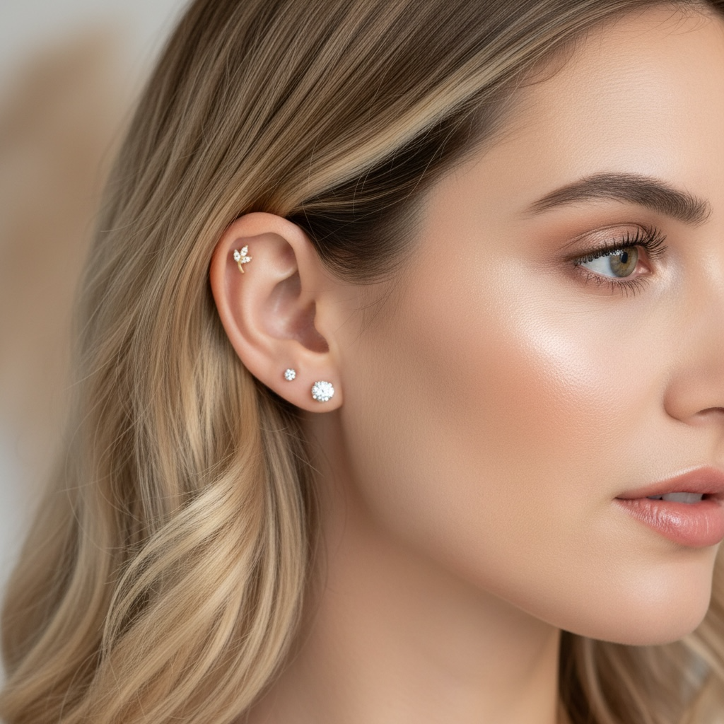 Titaanilabret 1,2mm, Aurora Vine – siro rustokoru (kulta, push in)