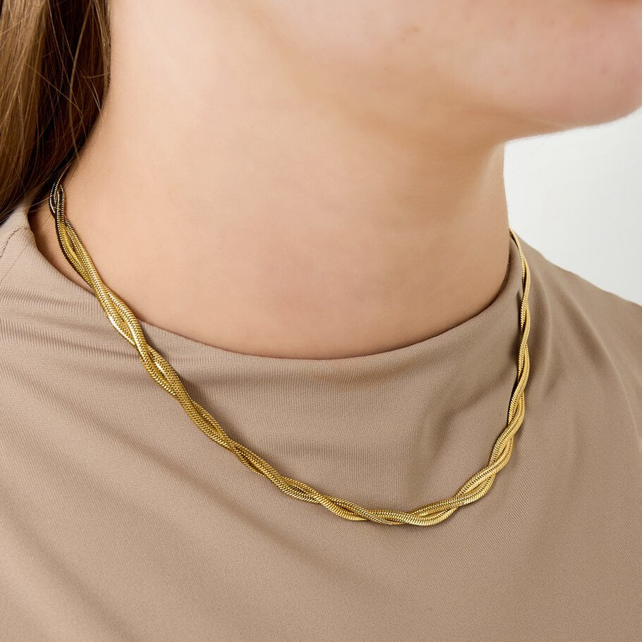 French Riviera | Serena – kierteinen kirurginteräskaulakoru (kulta)