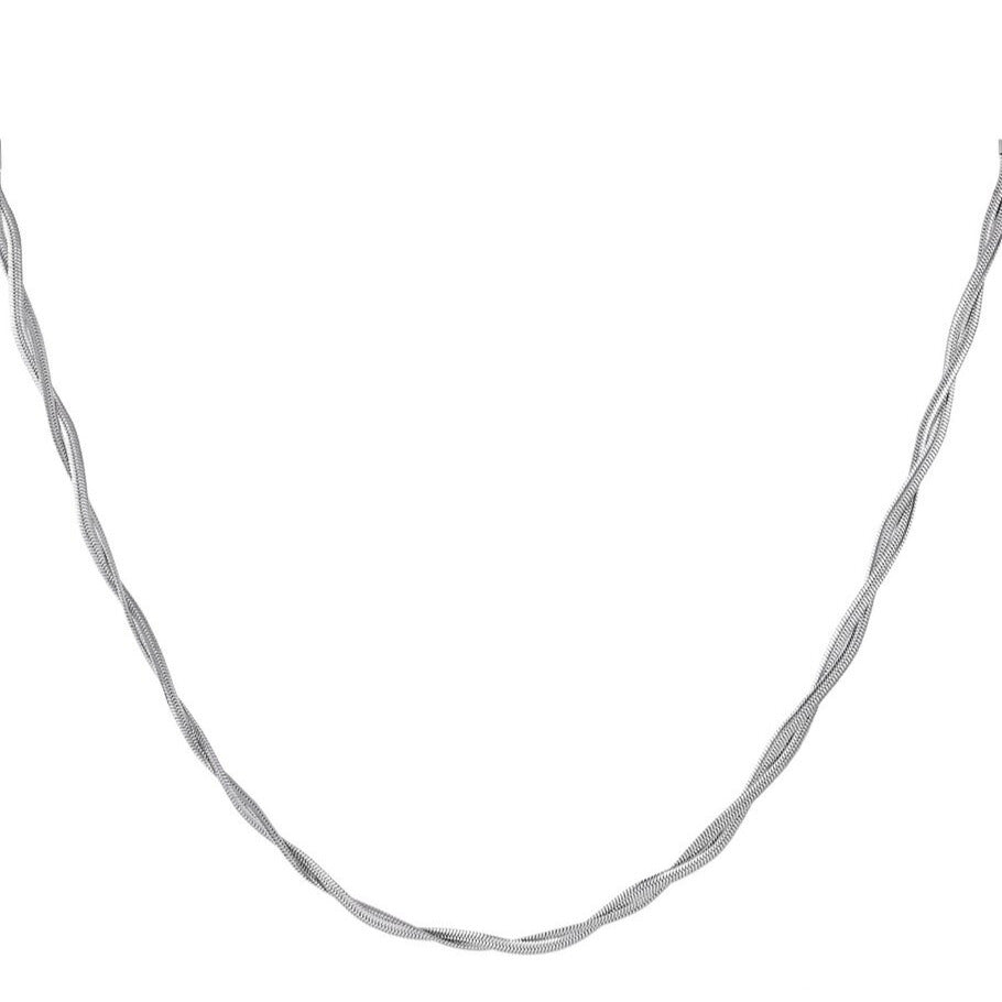 French Riviera | Serena – kierteinen kirurginteräskaulakoru (hopea)