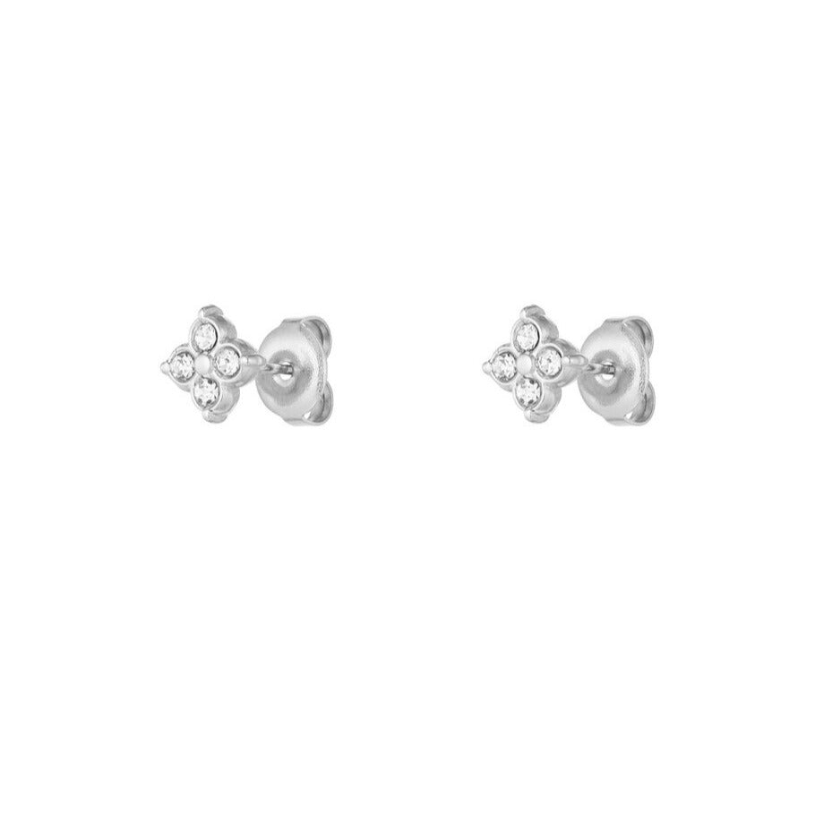 Titanium Stud Earrings, Round Titanium Cubic Zirconia (three sizes)