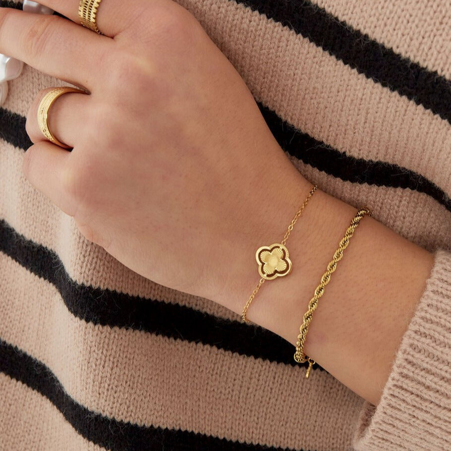 French Riviera | Marcelline -onnenapila kirurginteräsrannekoru (hopea)