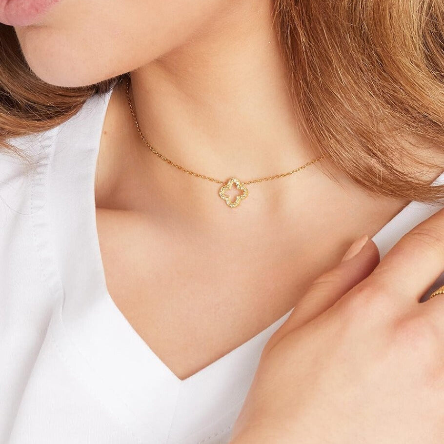 French Riviera | Fortune  -onnenapila kirurginteräskaulakoru (kulta)