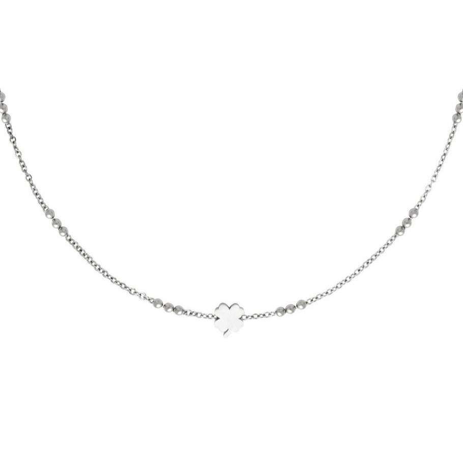 French Riviera | Clover Light– onnenapila kirurginteräskaulakoru (hopea)