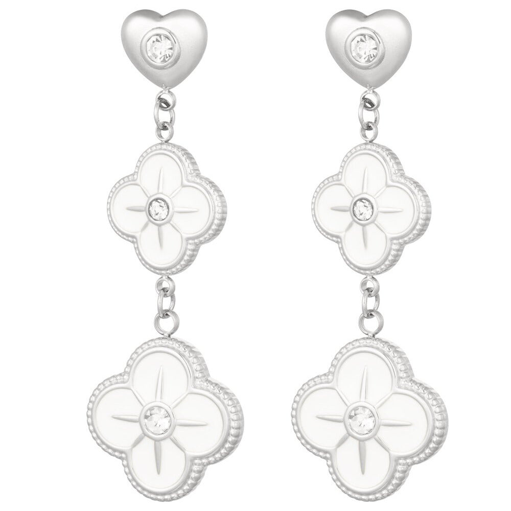 FRENCH RIVIERA | Amour Bloom – emalikorvakorut (hopea)