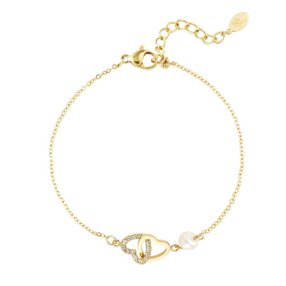 French Riviera | Forever Hearts – sydänrannekoru kirurginteräksestä (kulta)