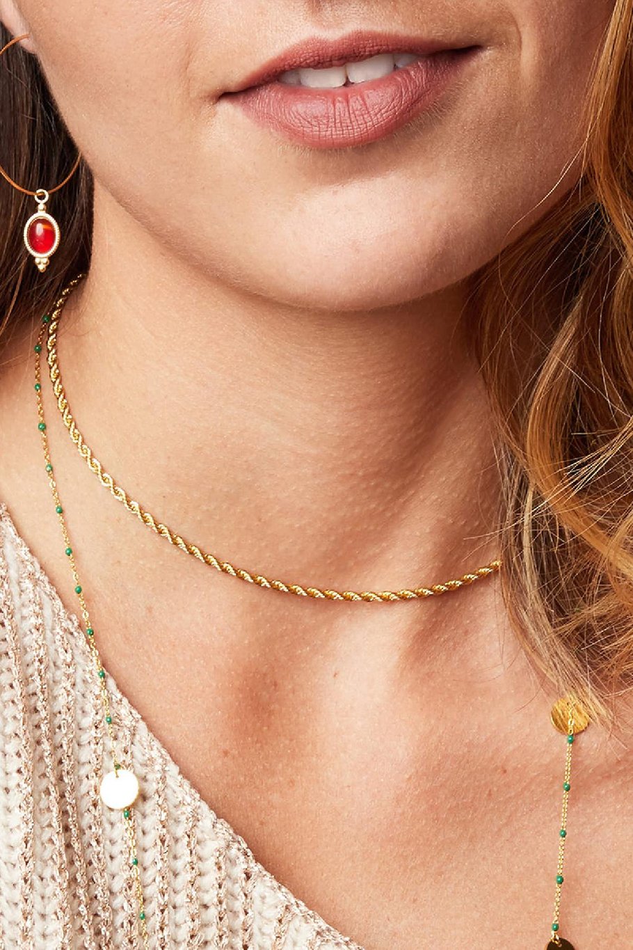 French Riviera | Élise Twist – kierteinen kirurginteräskaulakoru (kulta)