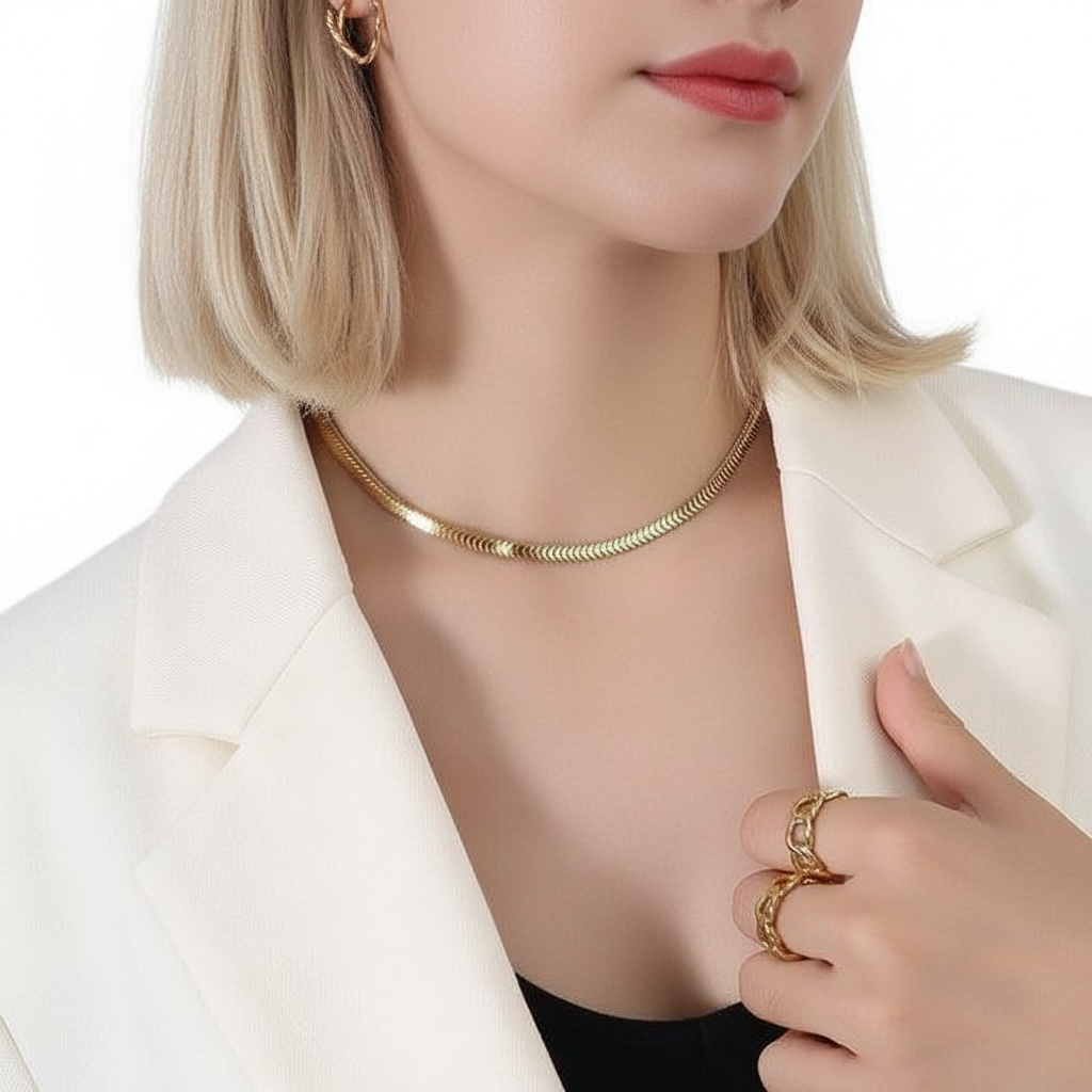 Surgical steel necklace, FRENCH RIVIERA|Lux Chain in Gold
