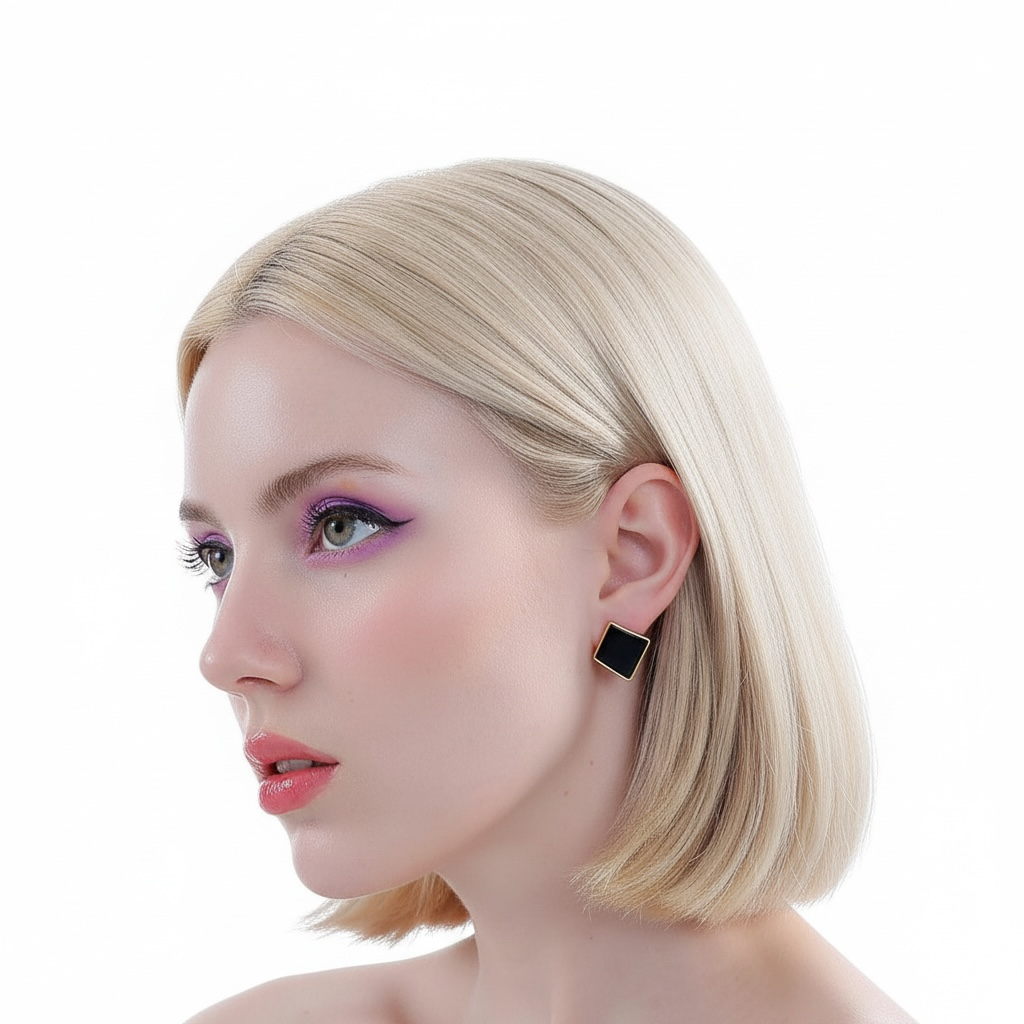 FRENCH RIVIERA|New York Earrings -mustat kirurginteräsnapit