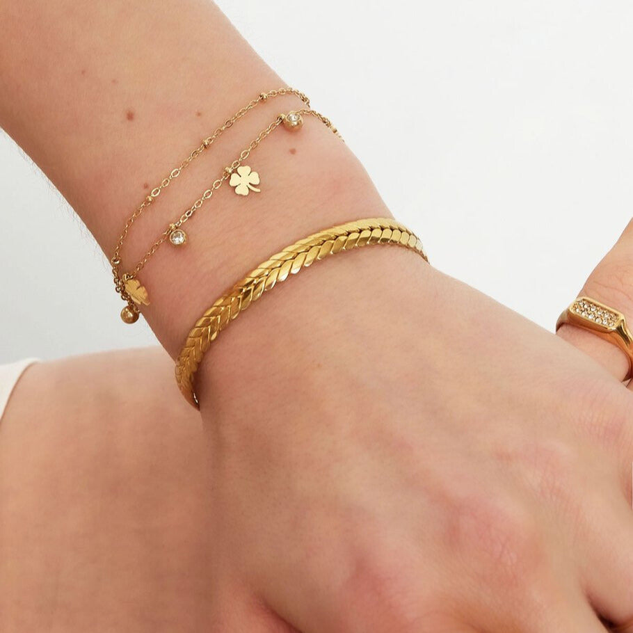 French Riviera | Lucky Glow – onnenapila rannekoru kirurginteräksestä (hopea)