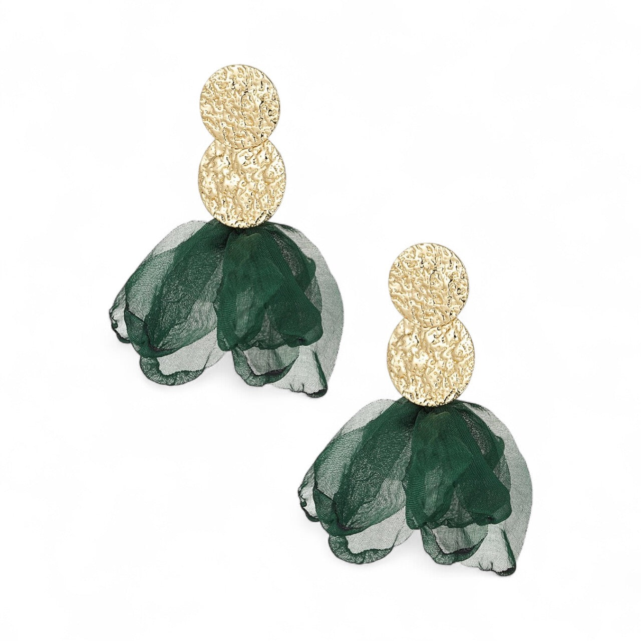 FRENCH RIVIERA | Midnight Bloom -tummanvihreät statementkorvakorut